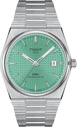 Tissot Mens PRX Powermatic 80 316L Stainless Steel case Automatic Watches, Grey, Stainless Steel, 12 (T1374071109101) - Best Deal Finder