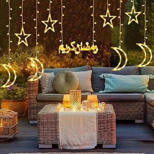 Ramadan Decorations, Star Moon Fairy String Lights, Ramadan Kareen Outdoor Lights, 8 Lighting Modes for Eid Decoration Home on Amazon.ae - Price Tracker