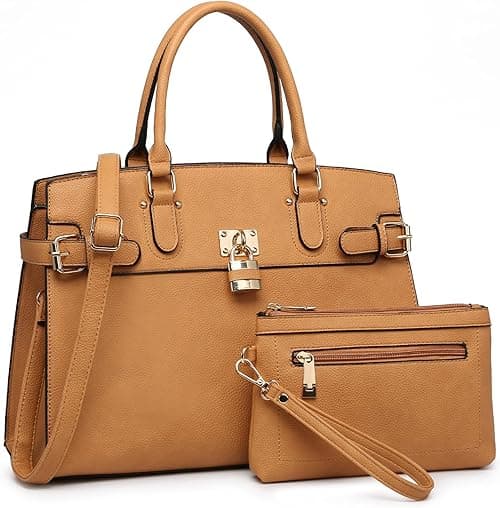 Women Handbags and Purses Fashion Satchel Tote Work Bags Top Handle Shoulder Purses with Matching Wristlet on Amazon.ae - Price Tracker