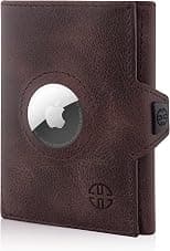 TRUSADOR Verona Leather Wallets for Men & Women Trifold Slim Front Pocket Rfid Wallet (Air Tag Pocket, Brown Vintage), Brown Vintage, Small, Air Tag Pocket - Best Deal Finder