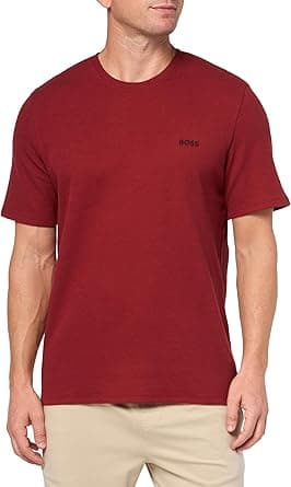 BOSS mens Waffle Contrast Logo Short-sleeve T-shirt Shirt on Amazon.ae - Price Tracker