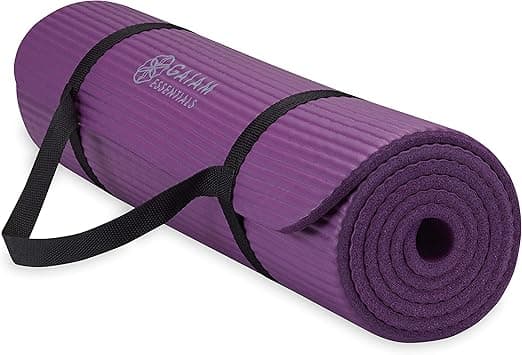 Gaiam Essentials Thick Yoga Mat Fitness & Exercise Mat with Easy-Cinch Yoga Mat Carrier Strap, 72"L x 24"W x 2/5 Inch Thick - Amazon.ae Price Tracker