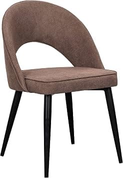 LANNY Dining Room/Restaurant Chair/Hotel chair/Office Visitor Chair/Modern Medium Back Luxury Fabric Dining Chair (Brown 1) على Amazon.ae - متتبع الأسعار