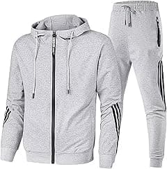 Mens Full Zipper Hoodie and Sweatpants Set Casual 2 Pieces Tracksuits Fashion Running Sweat Suits - Amazon.ae Price Tracker