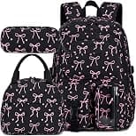 School Backpack Girls Teens Bookbag with Lunch Box Set Corduroy Kids Elementary Middle School Bag - Best Deal Finder