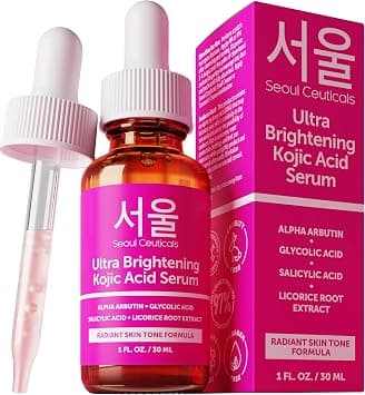 SeoulCeuticals Korean Skin Care Kojic Acid Serum Alpha Arbutin Serum – Dark Spot Remover Corrector Glycolic Acid Serum + Salicylic Acid K Beauty 1oz - Best Deal Finder