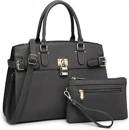 Women Handbags and Purses Fashion Satchel Tote Work Bags Top Handle Shoulder Purses with Matching Wristlet - Best Deal Finder