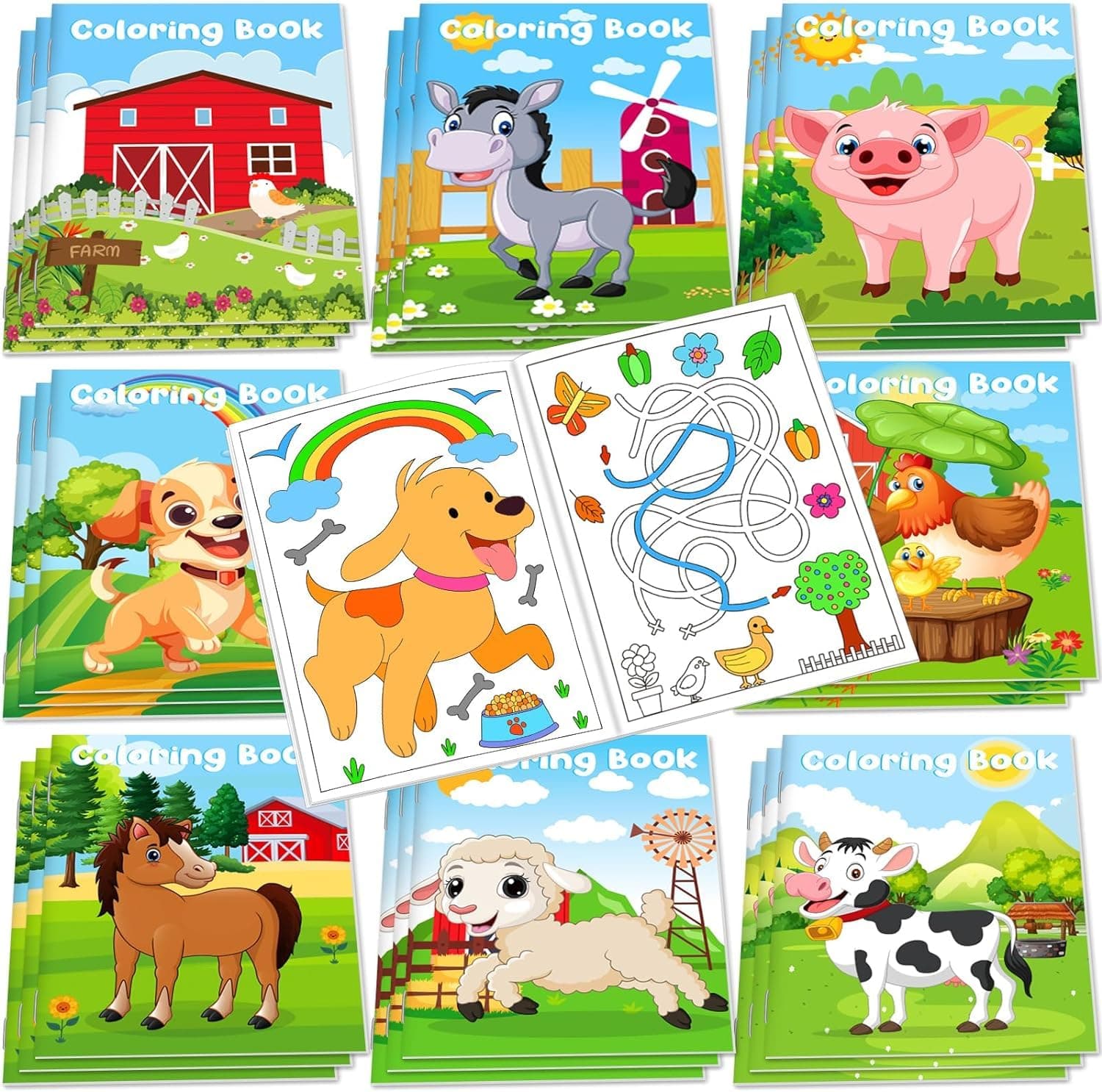 24Pcs Farm Animals Mini Coloring Books for Kids Party Favors Bulk Gift Cows Horses Barns Small Art Drawing Book for Goodie Bags Stuffer for Holiday Birthday Party School Classroom Activity Supplies on Amazon.ae - Price Tracker