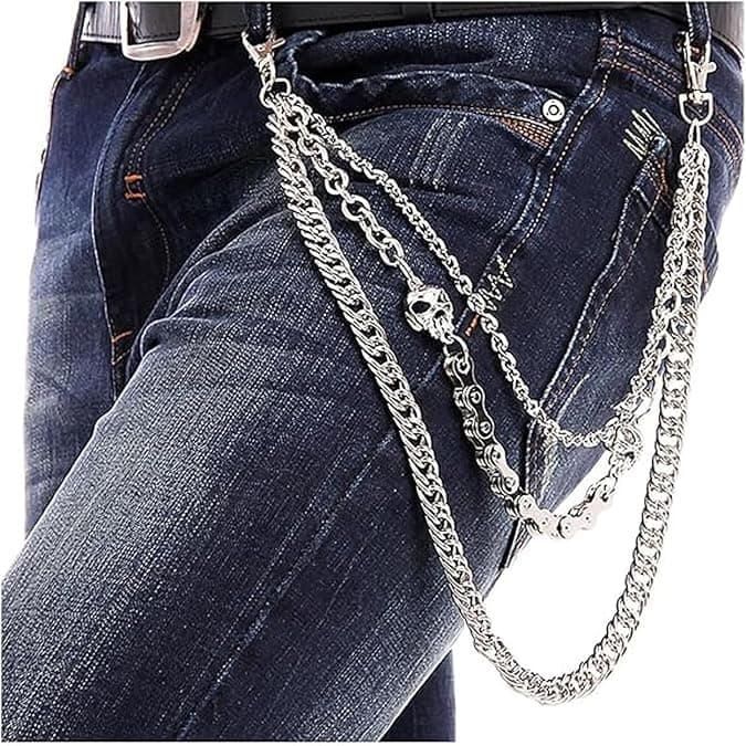 Pants Chain Wallet for Men Women, Biker Wallet, Long Cool Punk Trousers Pocket Belt Key Chains for Hip Hop Rock - Amazon.ae Price Tracker