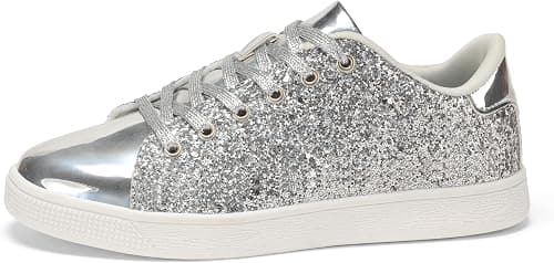 LUCKY STEP Glitter Sneakers Lace up | Fashion Sneakers | Sparkly Shoes for Women على Amazon.ae - متتبع الأسعار