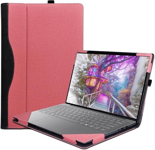 Lenovo Yoga Slim 7 14IMH9 14 Inch Slim 7i Gen9 Laptop Sleeve PU Leather Notebook PC Accessories with Thermal Air Vent and Pen Holder (Pink) on Amazon.ae - Price Tracker