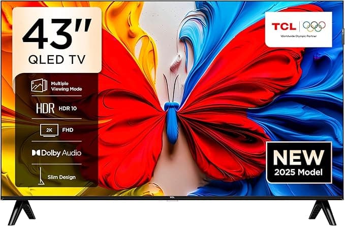 TCL Television 43S5K 43-Inch QLED Full HD Smart Google TV (2025 Model) – HDR10+, Dolby Audio, Google Voice, Chromecast Built-in, 60Hz, Bluetooth 5.0, Wi-Fi, Slim Metallic Bezel-less Design on Amazon.ae - Price Tracker