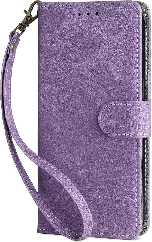 Sawiqpd for Motorola Moto G67 / G77 Case, RFID Blocking Protection Premium Leather Bumper Flip Wallet Phone Cover with Magnetic Card Slots Kickstand ShockProof Case for Moto G67 5G / G77 5G, Purple على Amazon.ae - متتبع الأسعار