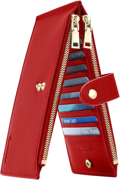 Travelambo Leather Wallets for Women Slim RFID Blocking Bifold Credit Card Holder Wallet on Amazon.ae - Price Tracker