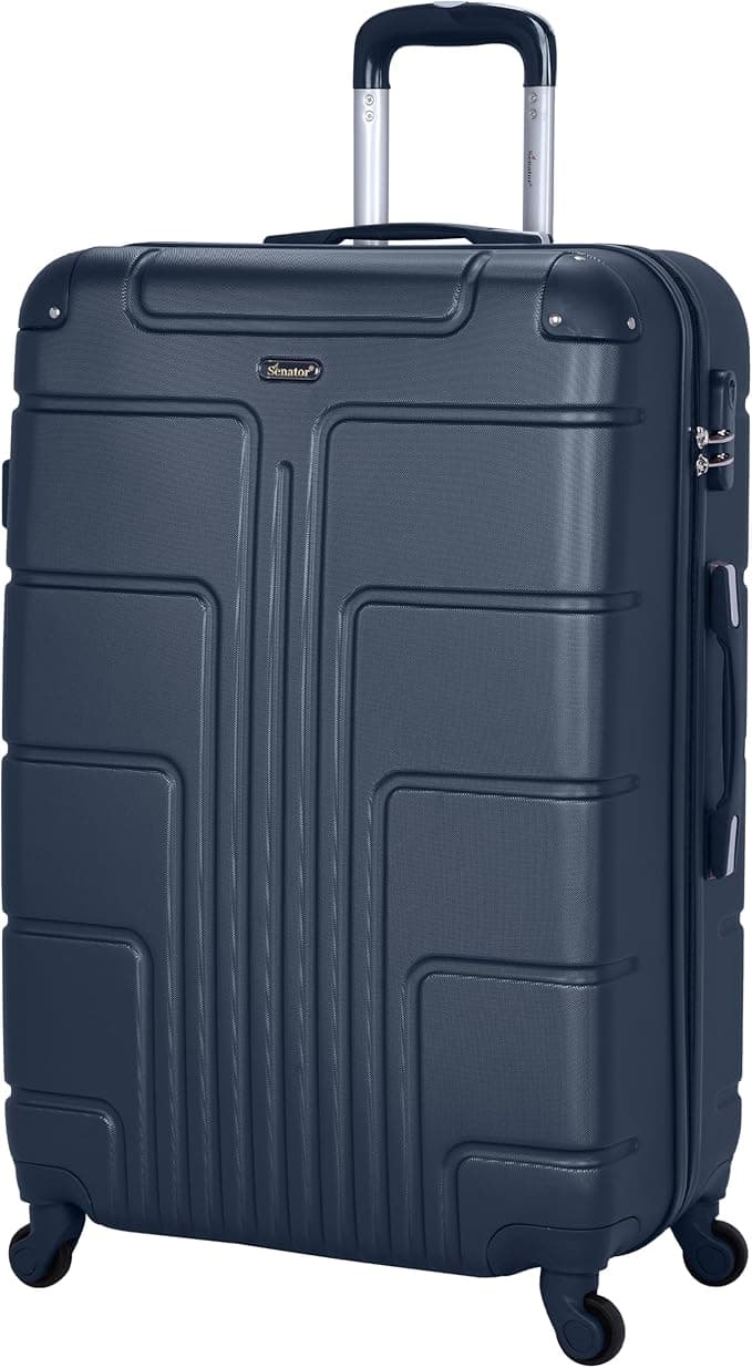 Senator Lightweight Luggage Checked Bag- Durable Hard Shell 32 Inches Suitcase for Unisex Travel A1012 | ABS Extra Large Hard sided with Spinner Wheels 4 (Checked Luggage 32-Inch, Navy Blue) on Amazon.ae - Price Tracker
