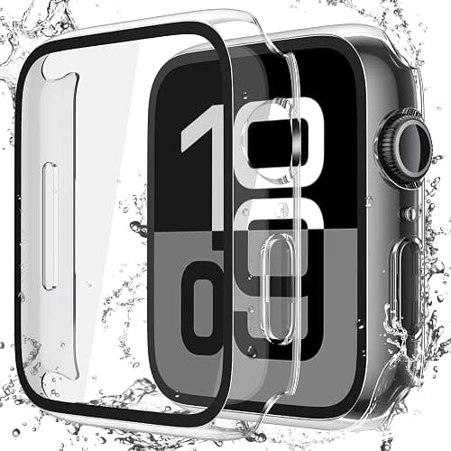 Misxi [2 Pack Waterproof Hard Case with Tempered Glass Compatible with Apple Watch Series 10 (2024) 42mm, Ultra-Thin Anti-Fall Tough Protective Cover for iWatch Screen Protector, Crystal Transparent على Amazon.ae - متتبع الأسعار