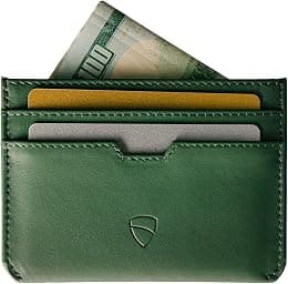 Vaultskin MOORGATE Slim Card Holder - Minimalist Leather Wallet, RFID Blocking Sleeve, Fits Front Pocket, for Men and Women - Best Deal Finder
