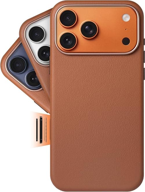 LONLI Classic | Premium Leather Case for iPhone 17 Pro Max - Made of European Vachetta Leather (Gold Standard) - With Camera Controls & MagSafe Compatibility - Saddle على Amazon.ae - متتبع الأسعار