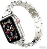 for Apple Watch Bands for Women,Stainless Steel Cowboy Chain Compatible with Iwatch,Smartwatch Bands with Adjustable Length,38-42mm(Series SE/1-11) - Best Deal Finder