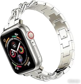 for Apple Watch Bands for Women,Stainless Steel Cowboy Chain Compatible with Iwatch,Smartwatch Bands with Adjustable Length,38-42mm(Series SE/1-11) - Best Deal Finder