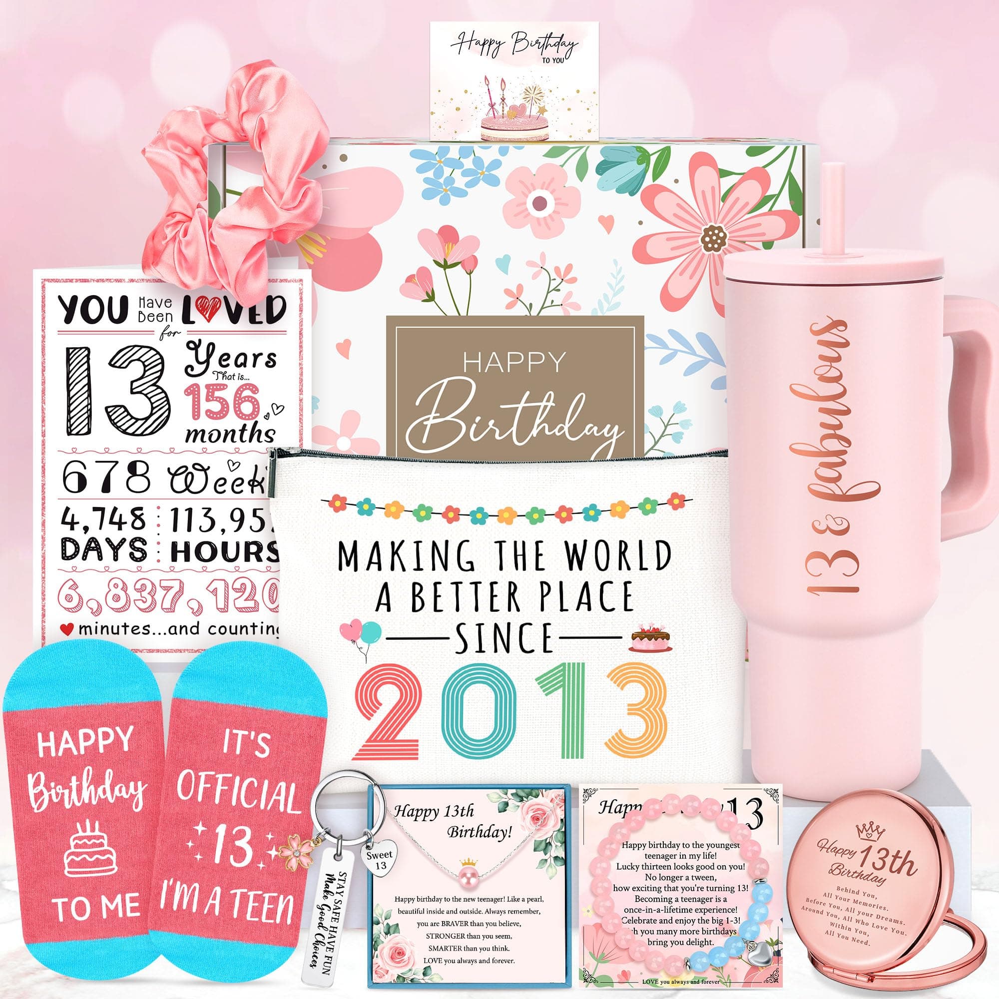 13th Birthday Gifts for Girls 13 Year Old Girl Birthday Gift for 13 Years Old Girl Gifts Trendy Stuff Cool Things for 13 Year Olds Teen Girls Teenager Happy 13th Decorations Present Ideas with Tumbler on Amazon.ae - Price Tracker