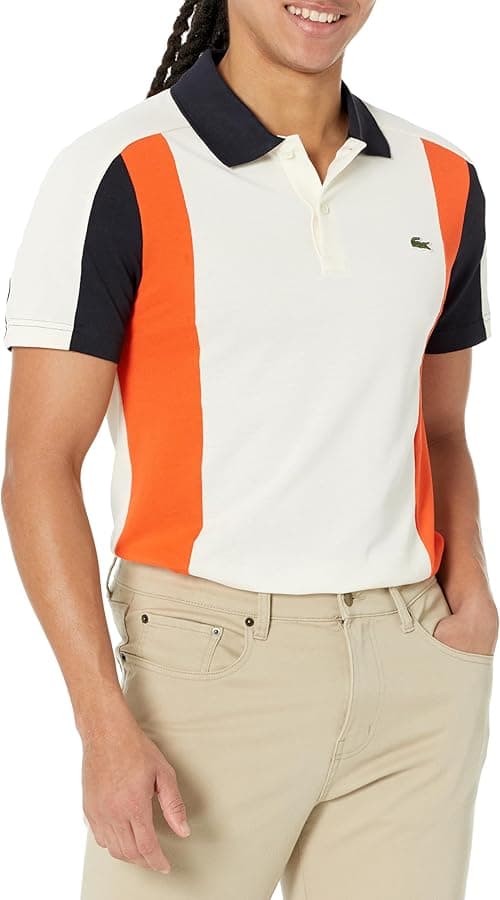Lacoste mens Short Sleeve Tri-color Polo Shirt Polo Shirt on Amazon.ae - Price Tracker