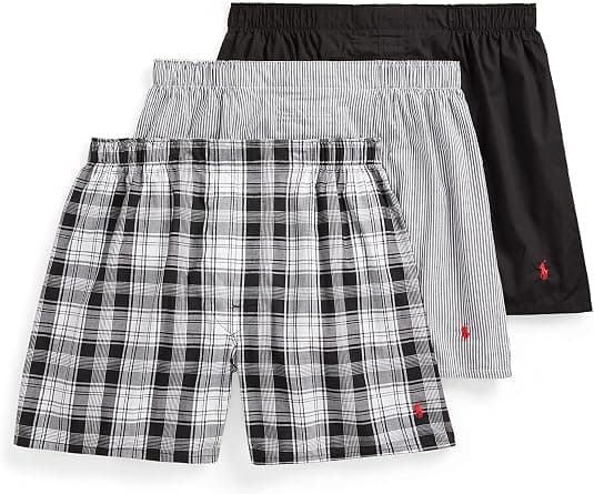 POLO RALPH LAUREN Men's Classic Fit Cotton Woven Boxers (Big) 3-Pack - Best Deal Finder