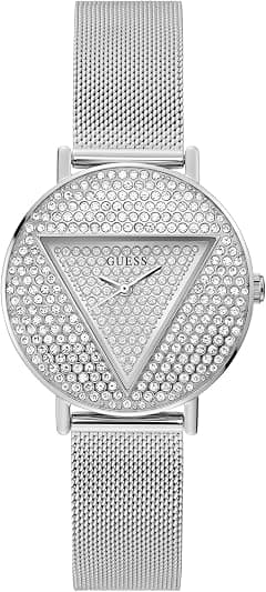 GUESS US Women's Silver-Tone Logo Analog Watch - Amazon.ae Price Tracker