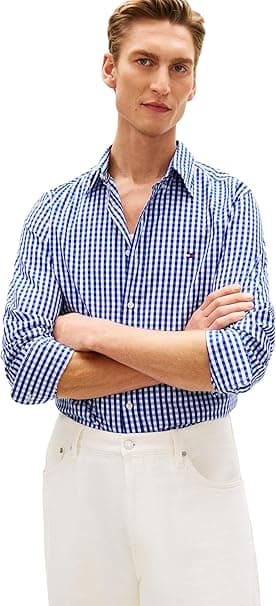 Tommy Hilfiger Mens FLEX POPLIN GINGHAM L/S Shirt on Amazon.ae - Price Tracker