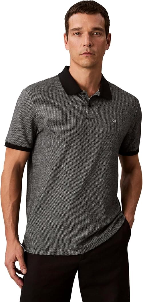 Calvin Klein mens Jacquard Refined Polo Polo Shirt (pack of 1) on Amazon.ae - Price Tracker