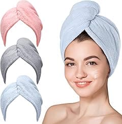 Microfiber Hair Towel, 3 Packs Hair Turbans for Wet Hair, Drying Hair Wrap Towels for Curly Hair Women Anti Frizz Color Assorted - Amazon.ae Price Tracker
