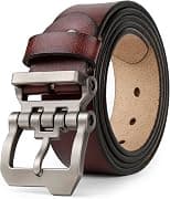 JingHao Belts for Men,Casual Mens Belt Leather for Jeans,Cowboy,Black Genuine Leather Belt,Plus Size 28"-64" Width 1.45" Brown - Best Deal Finder