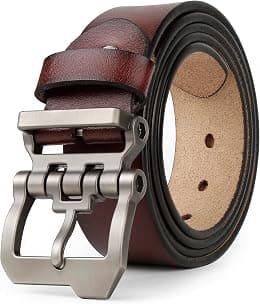 JingHao Belts for Men,Casual Mens Belt Leather for Jeans,Cowboy,Black Genuine Leather Belt,Plus Size 28"-64" Width 1.45" Brown - Best Deal Finder