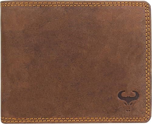 Men's RFID Blocking Wallet - Classic Bifold Design - Zipper Coin Pocket - Genuine Hunter Leather (Brown) on Amazon.ae - Price Tracker