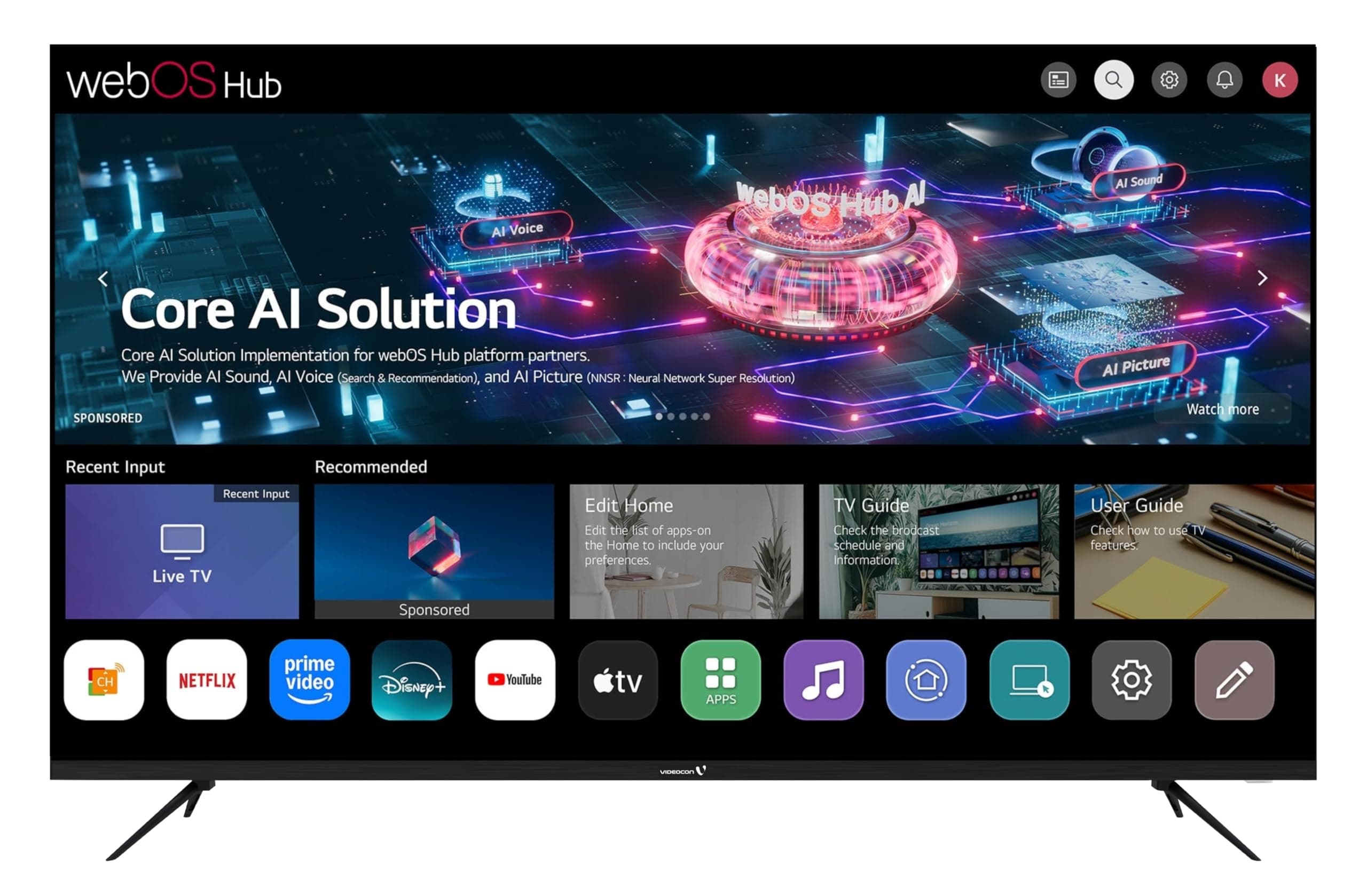 Videocon 70 Inch 4K UHD WebOS Hub Smart TV | A+ Grade Panel | Magic Remote | Dolby Audio | Bluetooth | Free Wall Mount (2025 Model) – E70ELWO1100 on Amazon.ae - Price Tracker