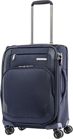 Samsonite Hexel Suitcase, 4 Spinner Wheels, 100% Nylon, TSA Lock|Trifold Garment Bag|Shoe Bag|Expandable|Front Storage Compartment|Top Storage Pocket - 10 Years International Warranty on Amazon.ae - Price Tracker