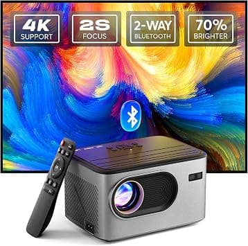 [2s Focus Remote] PANSEBA 4K Projector Native 1080P Outdoor Movie Projector, Bluetooth 5.2 Portable Mini Projector for Home Theater, Compatible with Smartphone/HDMI/USB/TV Stick - Amazon.ae Price Tracker