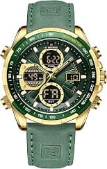 NAVIFORCE Men's Military Digital Watches Analog Quartz Waterproof Watch Sport Multifunctional Leather Wristwatch - Best Deal Finder