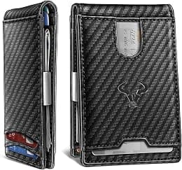 Mens Wallet, Slim Front Pocket Wallet Genuine Leather for Gift Men 11 Cards RFID Blocking, Black6390, One Size, Minimalist - Amazon.ae Price Tracker