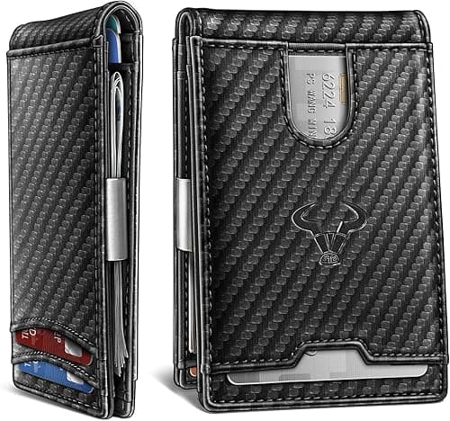 Mens Wallet, Slim Front Pocket Wallet Genuine Leather for Gift Men 11 Cards RFID Blocking, Black6390, One Size, Minimalist on Amazon.ae - Price Tracker