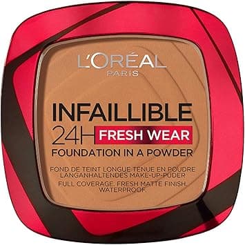 L’Oréal Paris Infallible 24H Fresh Wear Foundation in a Powder, Full-coverage, Longwear, Weightless Smooth Finish, Water-proof and Transfer-proof, 330 Hazelnut on Amazon.ae - Price Tracker