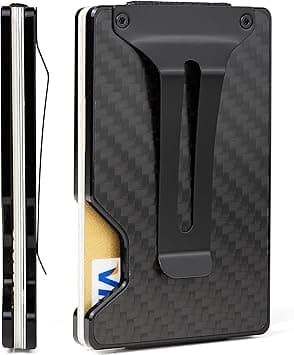 Carbon Fiber Minimalist Wallet for Men Credit Card Holder Money Clip & Cash Strap Slim RFID Mens Wallets, r2 Matte Carbon Fiber, Minimalist Wallet, Classic on Amazon.ae - Price Tracker