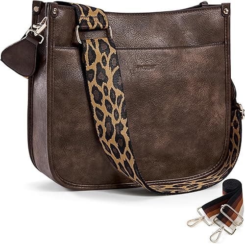 HKCLUF Crossbody Bags for Women Trendy Vegan Leather Hobo Handbags With 2PCS Adjustable Guitar Strap Shoulder Bucket Bags on Amazon.ae - Price Tracker