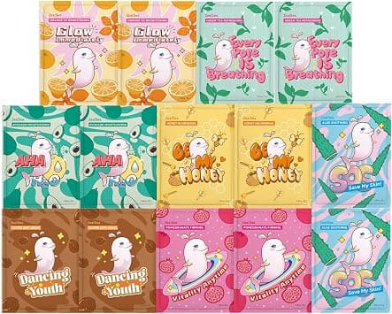 ZealSea Sheet Mask Face Mask Skin Care (Pack of 14) Beauty Facial Mask Kids Spa Face Mask Birthday Party gifts Women, kids Girls Skincare - Hydrate, Brighten, Moisturize,Soothe for All Skin Types - Best Deal Finder