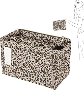 ZTUJO Purse Organizer, Felt Bag Organizer Purse Organizer Insert For Speedy, Neverfull, Graceful, Neverfull,Tote, Handbag,Shaper (Large, Leopard) on Amazon.ae - Price Tracker