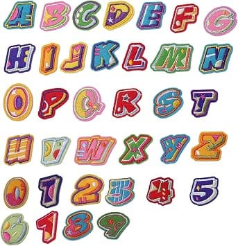 THE WHITE SHOP 36 PCS Iron on Letters and Numbers Patches, Colorful Letter Patches Alphabet Embroidered Patch A-Z, Numbers 0-9 Applique for Clothes, Dress, Hat, Socks, Jeans, DIY Accessories on Amazon.ae - Price Tracker