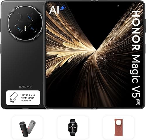 HONOR Magic V5 16GB RAM 512GB Black With Free Honor choice Speaker, Honor Watch 4, Premium phone cover & 6 Month Screen Insurance - Middle East Version on Amazon.ae - Price Tracker