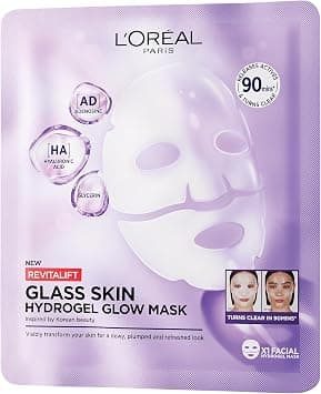 L’Oréal Paris Revitalift Glass Skin Hydrogel Glow Mask, Hydrating & Plumping, for A Dewy, Plumped, in Only 90 Minutes, 1pc/ 4pcs on Amazon.ae - Price Tracker