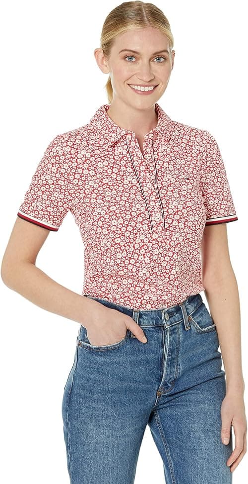 Tommy Hilfiger womens Tommy Hilfiger Women's 5 Button Polo Tee T-Shirt on Amazon.ae - Price Tracker