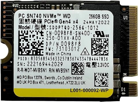 Western Digital WD SN740 256GB SSD M.2 2230 30mm NVMe PCIe 4.0 Gen 4 x 4 (OEM) on Amazon.ae - Price Tracker